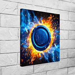 Холст квадратный Шайба в синем пламени, цвет: 3D-принт — фото 2
