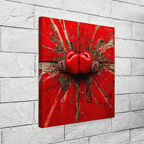 Картина квадратная Кикбоксеркие перчатки в красном / 3D-принт – фото 3