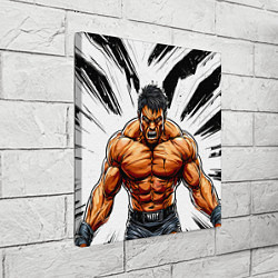 Холст квадратный Мощный реслер, цвет: 3D-принт — фото 2