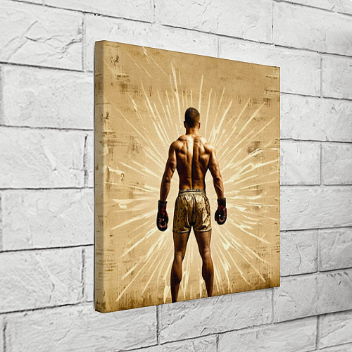 Картина квадратная Боксер на бежевом / 3D-принт – фото 3