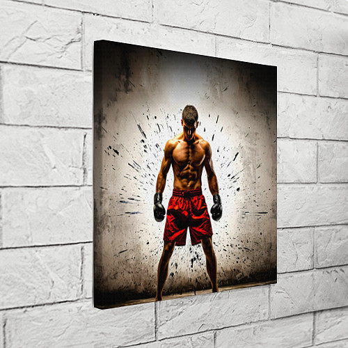 Картина квадратная Боксер в красном / 3D-принт – фото 3