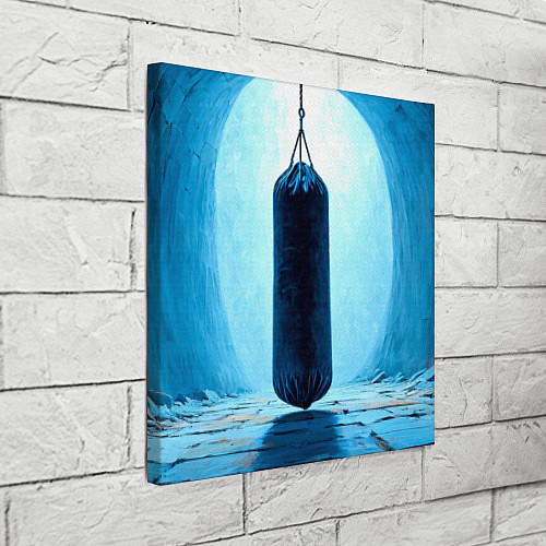 Картина квадратная Боксерская груша на синем / 3D-принт – фото 3