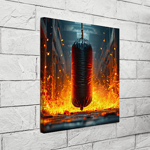 Картина квадратная Боксерская груша в огне / 3D-принт – фото 3