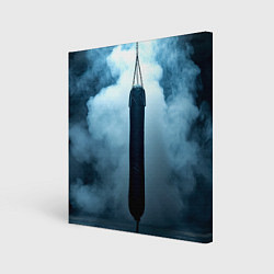 Холст квадратный Боксерская груша в дыму, цвет: 3D-принт