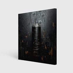 Холст квадратный Черная боксерская груша, цвет: 3D-принт