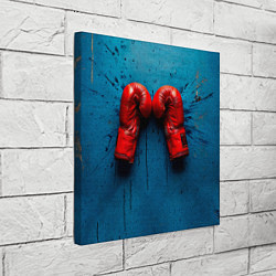 Холст квадратный Бойцовские перчатки на синем, цвет: 3D-принт — фото 2