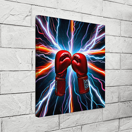 Картина квадратная Бойцовские перчатки и молнии / 3D-принт – фото 3