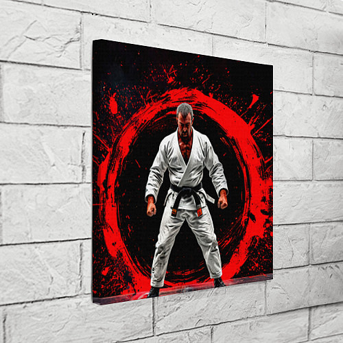 Картина квадратная Боец джиу-джитсу на черном / 3D-принт – фото 3