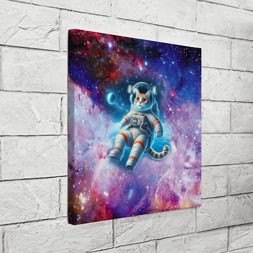 Картина квадратная The cat is a brave cosmonaut - ai art / 3D-принт – фото 3