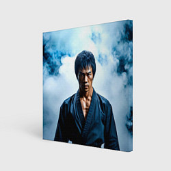 Холст квадратный Брюс Ли в дыму, цвет: 3D-принт
