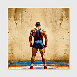 Холст квадратный Греко-римский борец на бежевом, цвет: 3D-принт — фото 2