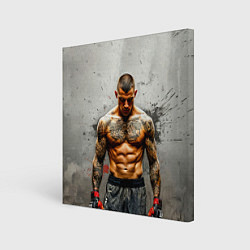 Холст квадратный Дастин Порье на сером, цвет: 3D-принт