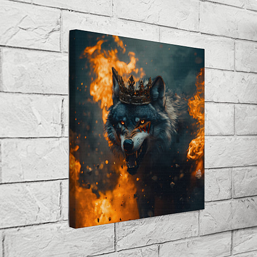 Картина квадратная Злой волк в огне / 3D-принт – фото 3