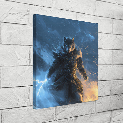 Картина квадратная Волк и молния / 3D-принт – фото 3