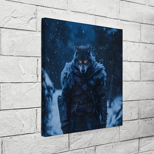 Картина квадратная Воин волк зимой / 3D-принт – фото 3