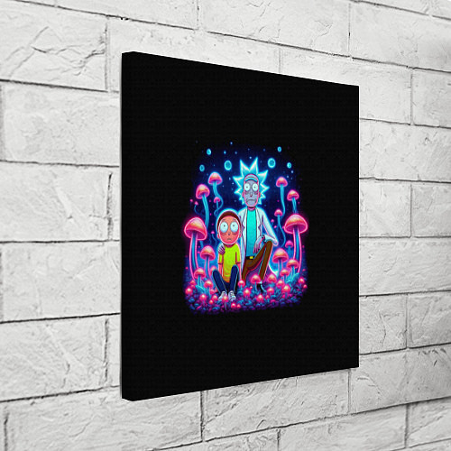 Картина квадратная Неоновые Рик и Морти - нейроарт фантазия / 3D-принт – фото 3