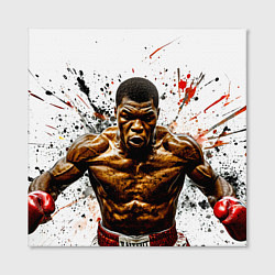 Холст квадратный Мухаммед Али на белом, цвет: 3D-принт — фото 2