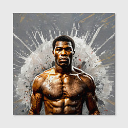 Холст квадратный Мухаммед Али на сером, цвет: 3D-принт — фото 2