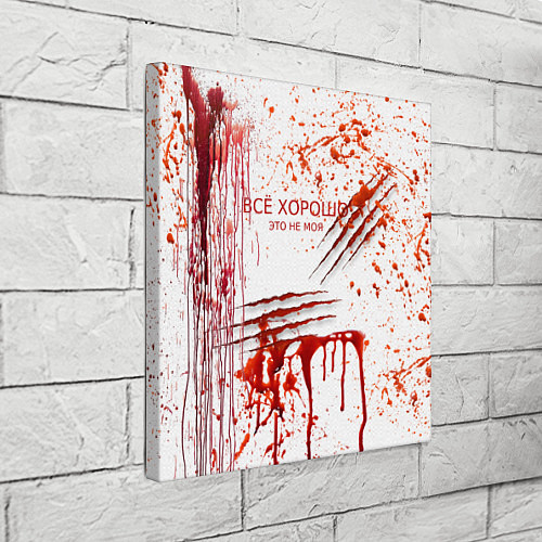 Картина квадратная Кровь с царапинами заляпанная / 3D-принт – фото 3