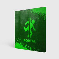 Холст квадратный Portal - green gradient, цвет: 3D-принт