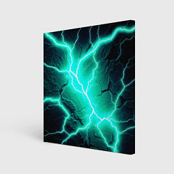 Холст квадратный Color light blue black, цвет: 3D-принт