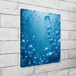 Холст квадратный Синяя вода с пузырями, цвет: 3D-принт — фото 2