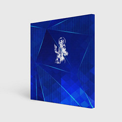 Холст квадратный Iron Maiden blue poly, цвет: 3D-принт