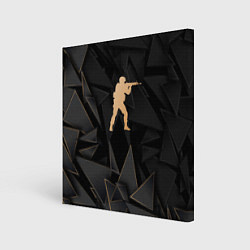 Холст квадратный Counter Strike golden poly, цвет: 3D-принт