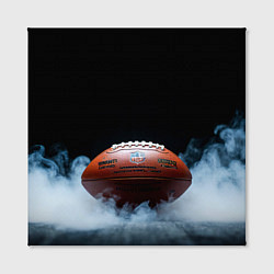Холст квадратный Мяч для американского футбола в дыму, цвет: 3D-принт — фото 2