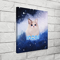 Холст квадратный Inzoi логотип с белой кошечкой, цвет: 3D-принт — фото 2