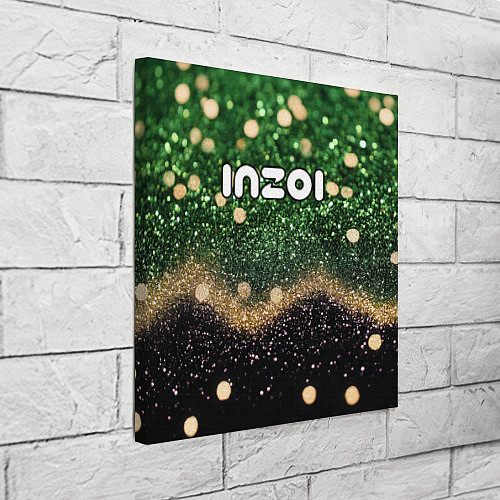 Картина квадратная Inzoi лого на черно-зеленом фоне / 3D-принт – фото 3