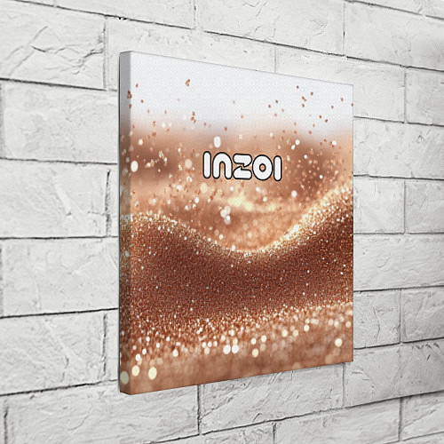Картина квадратная Inzoi логотип на песочном фоне / 3D-принт – фото 3