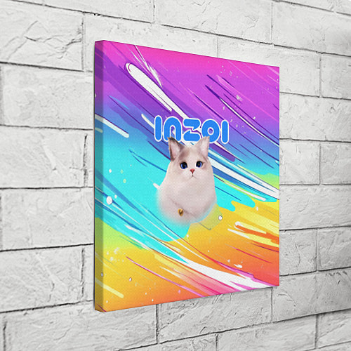 Картина квадратная Inzoi кошечка на радужном фоне / 3D-принт – фото 3