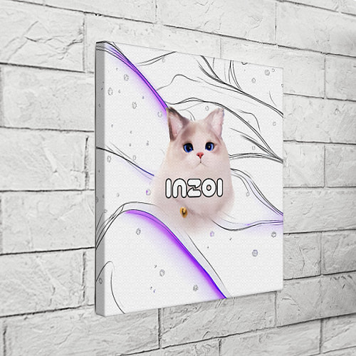 Картина квадратная Inzoi лого с кошкой / 3D-принт – фото 3