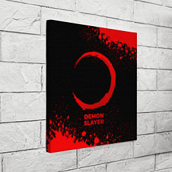 Холст квадратный Demon Slayer - red gradient, цвет: 3D-принт — фото 2