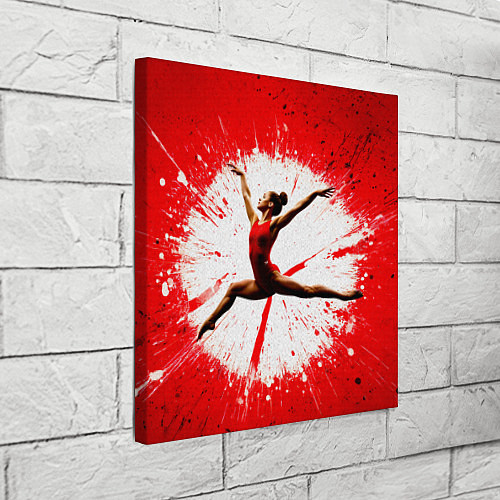 Картина квадратная Воздушная гимнастка на красном / 3D-принт – фото 3