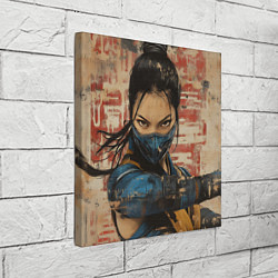 Холст квадратный Боец Мортал комбат Китана, цвет: 3D-принт — фото 2