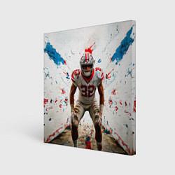 Холст квадратный Квотербек на белом, цвет: 3D-принт