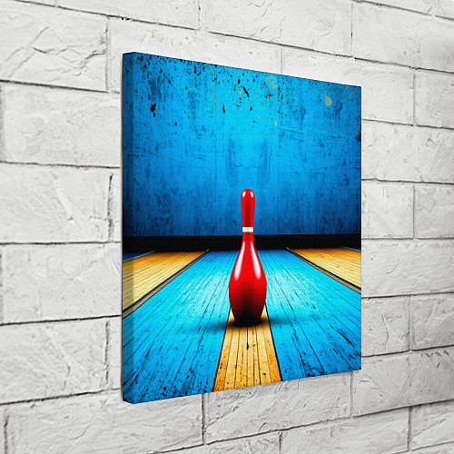 Картина квадратная Красная кегля на синем / 3D-принт – фото 3