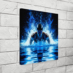 Холст квадратный Плавание брассом в черном бассейне, цвет: 3D-принт — фото 2