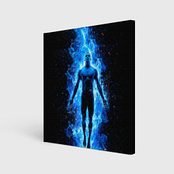 Холст квадратный Плавец в синем пламени, цвет: 3D-принт