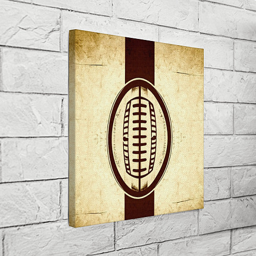 Картина квадратная Мяч регби на бежевом / 3D-принт – фото 3