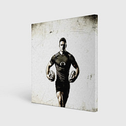 Холст квадратный Регбист с двумя мячами, цвет: 3D-принт