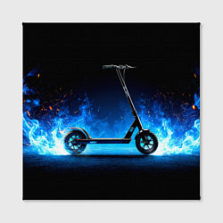 Холст квадратный Самокат в синем пламени, цвет: 3D-принт — фото 2