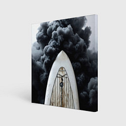 Картина квадратная Сапборд в черном дыму