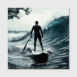 Холст квадратный Сапсёрфер в волне, цвет: 3D-принт — фото 2