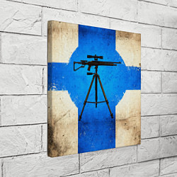 Холст квадратный Стендовая спортивная стрельба на синем, цвет: 3D-принт — фото 2