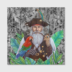Холст квадратный Пират с попугаем, цвет: 3D-принт — фото 2