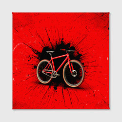 Холст квадратный Трековый велосипед на красном, цвет: 3D-принт — фото 2