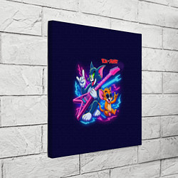 Холст квадратный Том и Джерри рок музыканты - неоновое свечение, цвет: 3D-принт — фото 2